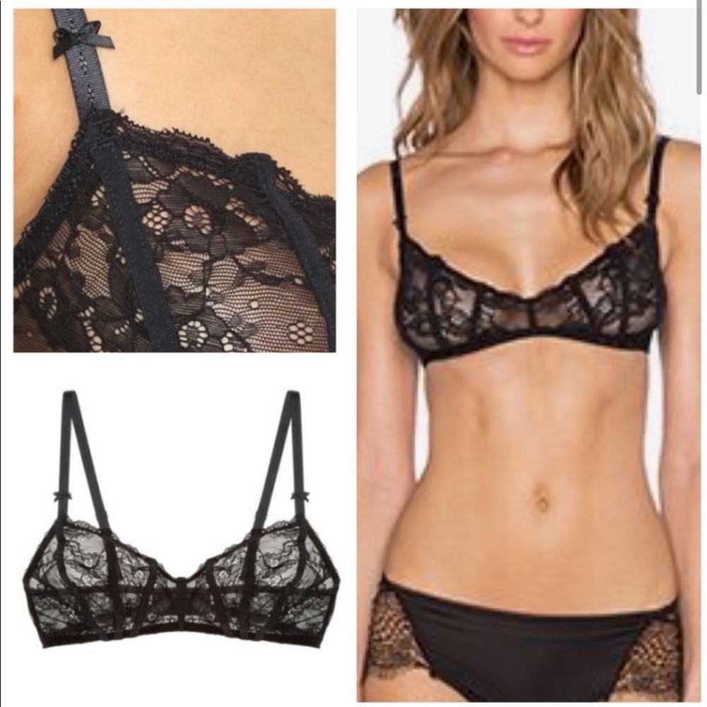 NWT Free People Be My Baby Soft Lace Bra XS Black